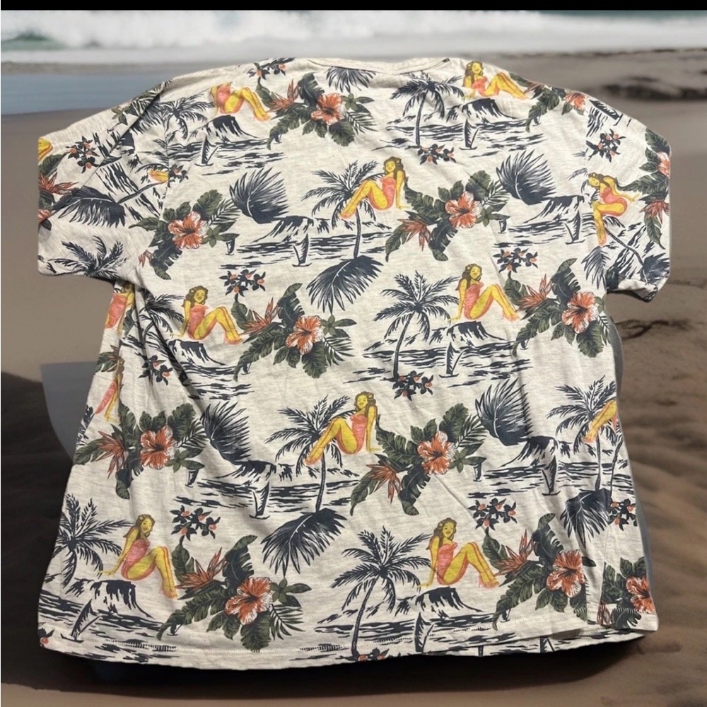 Alexander Julian Graphic Tee with Orange and Green Accents